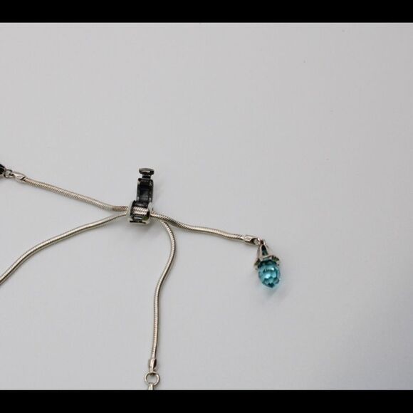 New, Sterling Silver Adjustable Twisted Bar Reflection Bead Bracelet - Picture 5 of 9